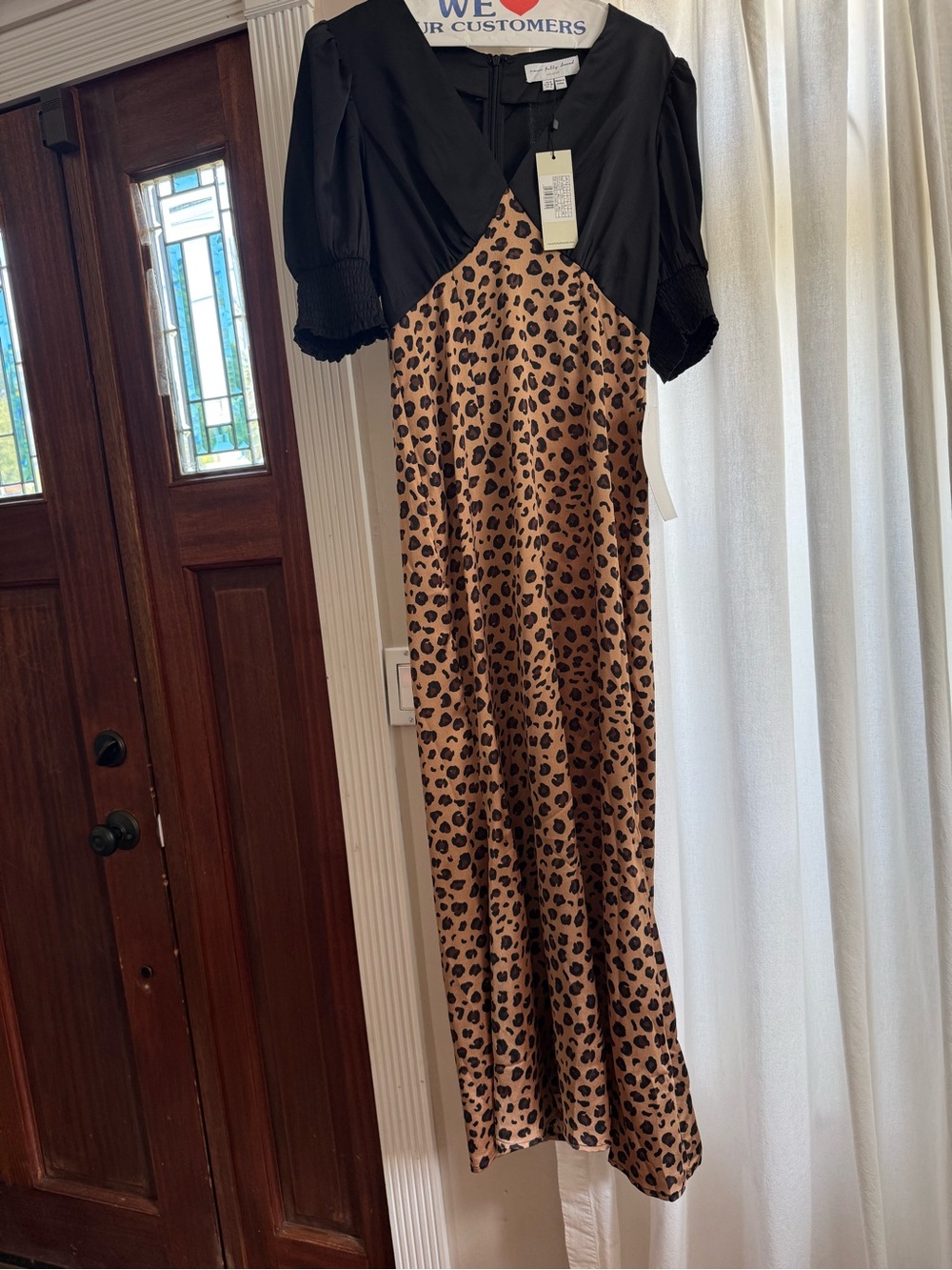 Never Fully Dressed Black & Leopard Satin dress